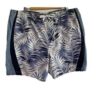 Islander Men's Hawaiian Swim Shorts Size L - White/Blue - Excellent Condition